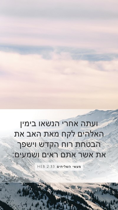 מעשי השליחים 2:33 HEB Bible Verse Image