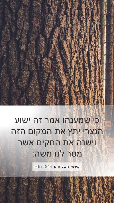 מעשי השליחים 6:14 HEB Bible Verse Image