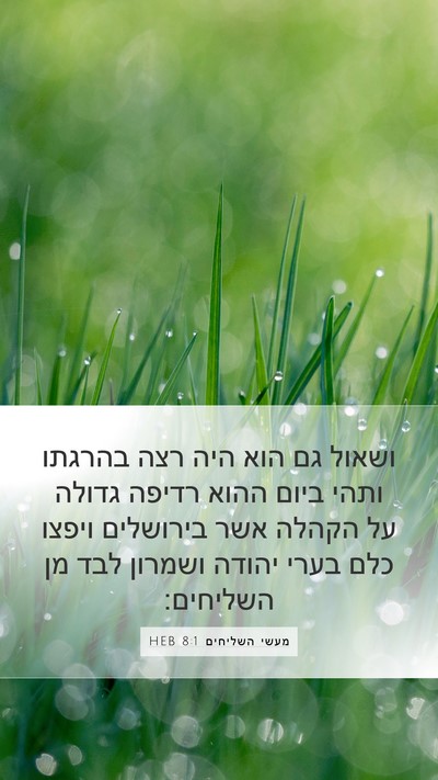 מעשי השליחים 8:1 HEB Bible Verse Image