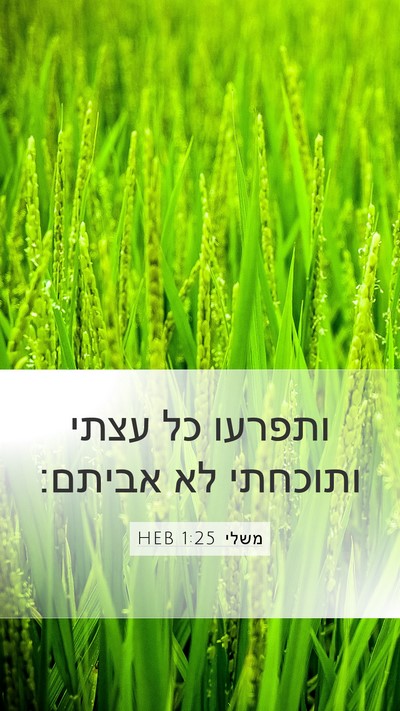 משלי 1:25 HEB Bible Verse Image