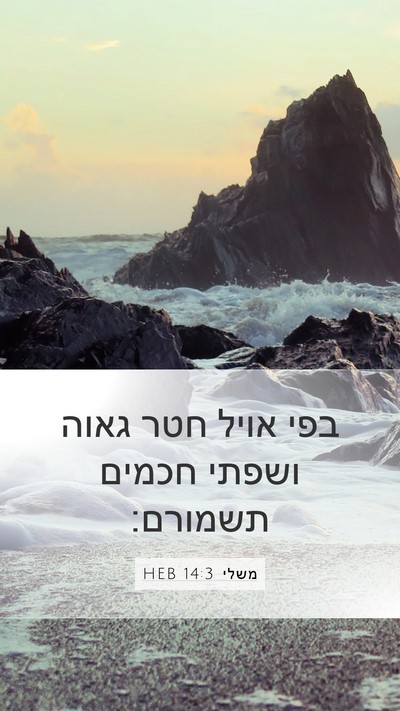 משלי 14:3 HEB Bible Verse Image