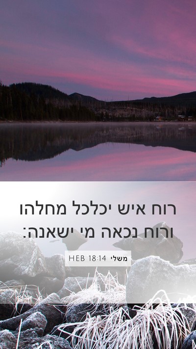משלי 18:14 HEB Bible Verse Image