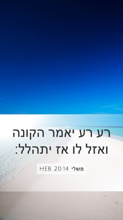 משלי 20:14 HEB Bible Verse Image