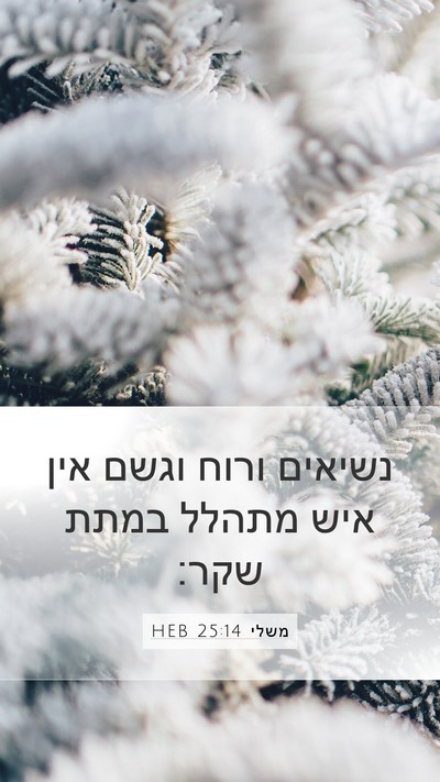 משלי 25:14 HEB Mobile Phone Wallpaper - נשיאים ורוח וגשם אין איש - Mobile Bible Verse Wallpaper