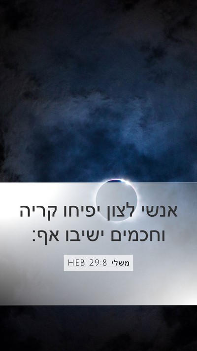 משלי 29:8 HEB Mobile Phone Wallpaper - אנשי לצון יפיחו קריה - Mobile Bible Verse Wallpaper