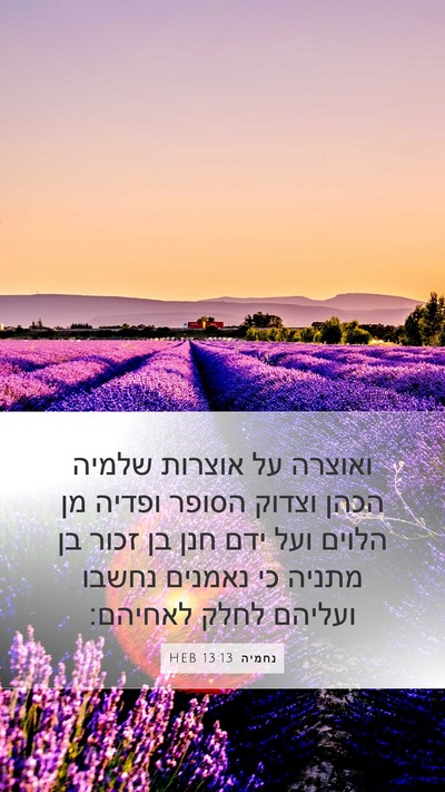 נחמיה 13:13 HEB Bible Verse Image