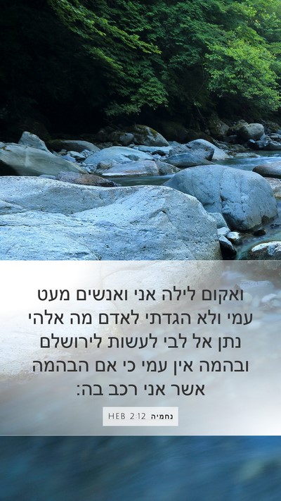 נחמיה 2:12 HEB Bible Verse Image