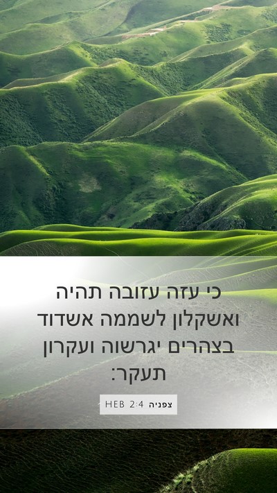 צפניה 2:4 HEB Bible Verse Image