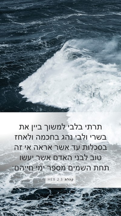 קהלת 2:3 HEB Bible Verse Image
