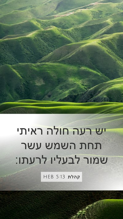 קהלת 5:13 HEB Bible Verse Image