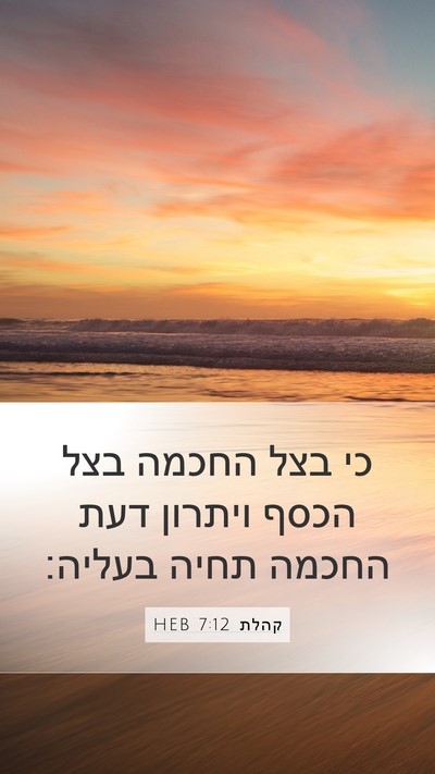 קהלת 7:12 HEB Bible Verse Image