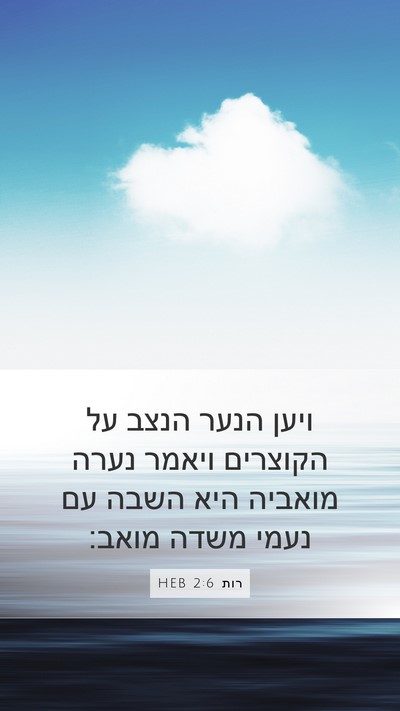 רות 2:6 HEB Mobile Phone Wallpaper - ויען הנער הנצב על הקוצרים - Mobile Bible Verse Wallpaper