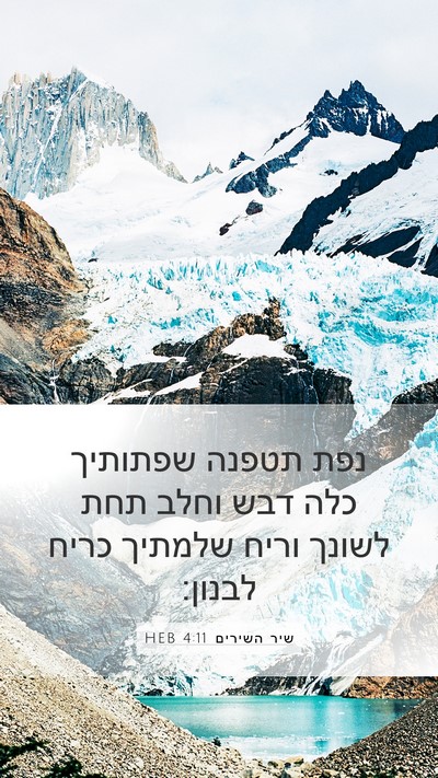 שיר השירים 4:11 HEB Bible Verse Image