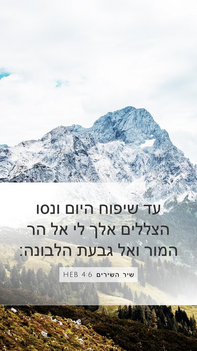 שיר השירים 4:6 HEB Mobile Phone Wallpaper - עד שיפוח היום ונסו הצללים - Mobile Bible Verse Wallpaper