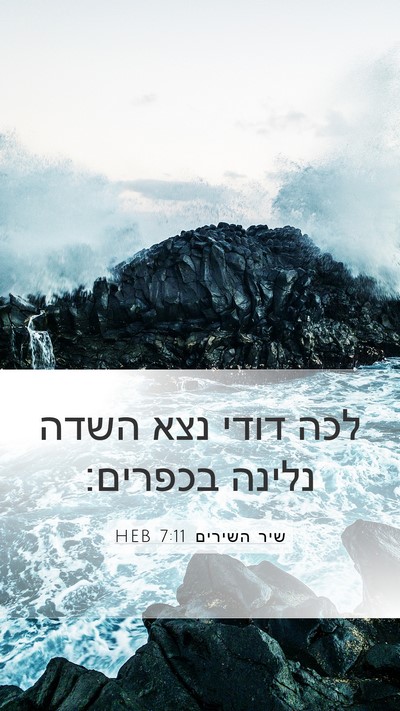 שיר השירים 7:11 HEB Mobile Phone Wallpaper - לכה דודי נצא השדה נלינה - Mobile Bible Verse Wallpaper