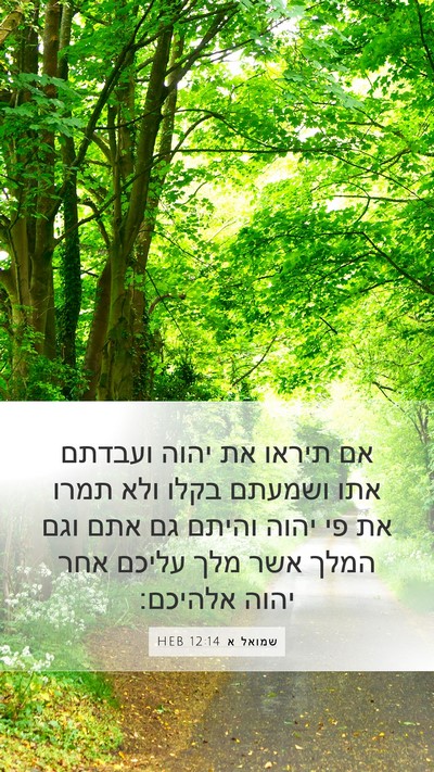 שמואל א 12:14 HEB Bible Verse Image