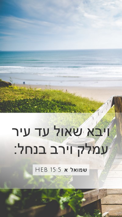 שמואל א 15:5 HEB Mobile Phone Wallpaper - ויבא שאול עד עיר עמלק וירב - Mobile Bible Verse Wallpaper