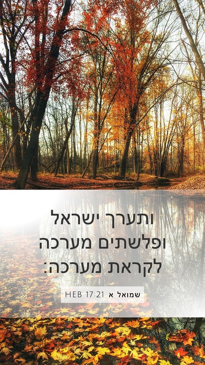 שמואל א 17:21 HEB Bible Verse Image