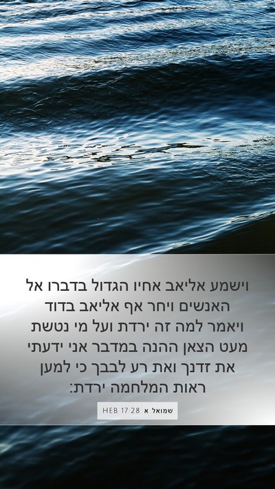 שמואל א 17:28 HEB Bible Verse Image