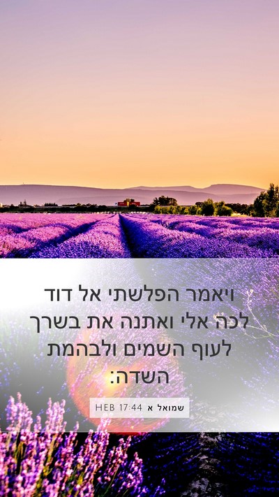 שמואל א 17:44 HEB Bible Verse Image