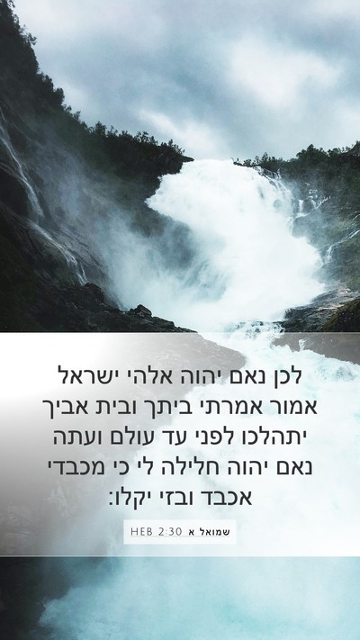 שמואל א 2:30 HEB Bible Verse Image