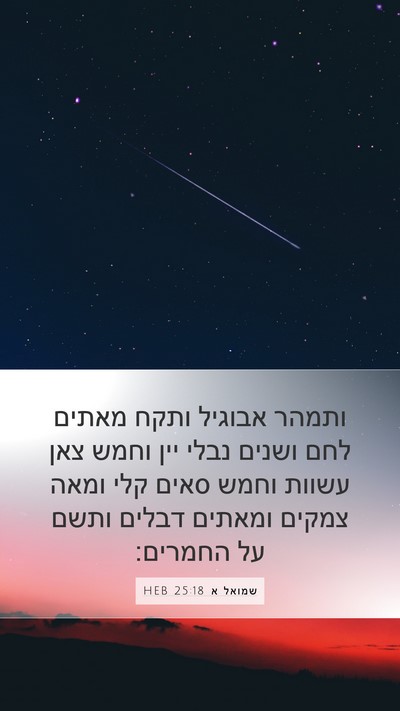 שמואל א 25:18 HEB Bible Verse Image