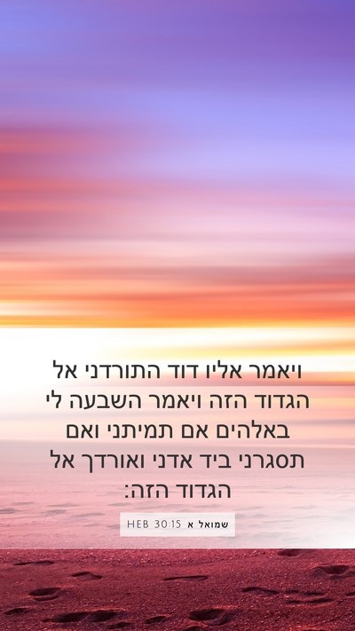 שמואל א 30:15 HEB Bible Verse Image