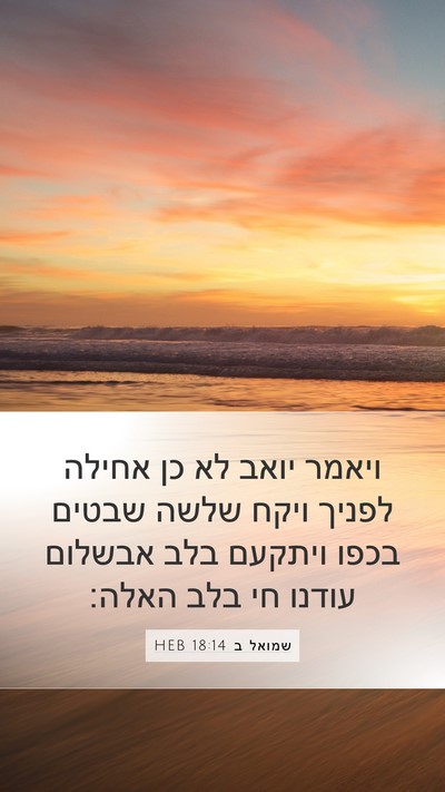 שמואל ב 18:14 HEB Bible Verse Image