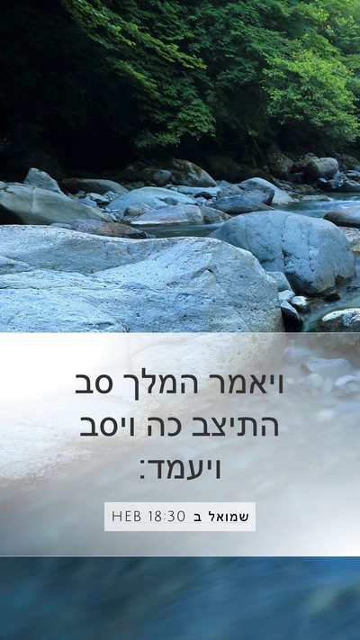 שמואל ב 18:30 HEB Mobile Phone Wallpaper - ויאמר המלך סב התיצב כה ויסב - Mobile Bible Verse Wallpaper