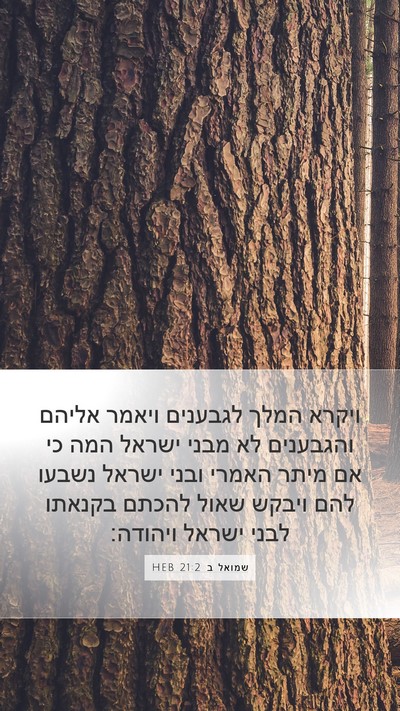שמואל ב 21:2 HEB Bible Verse Image