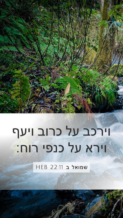 שמואל ב 22:11 HEB Bible Verse Image