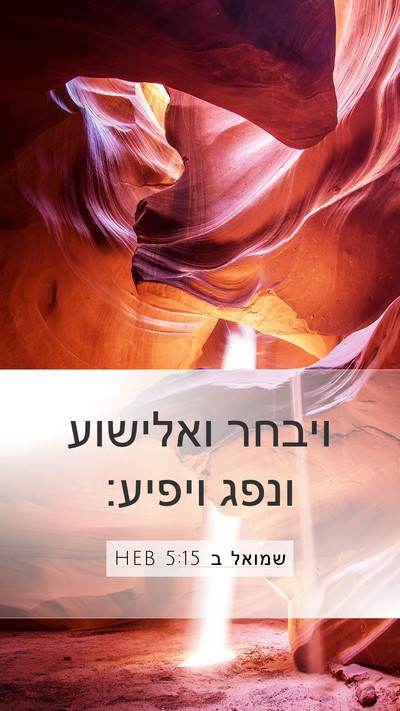 שמואל ב 5:15 HEB Mobile Phone Wallpaper - ויבחר ואלישוע ונפג - Mobile Bible Verse Wallpaper