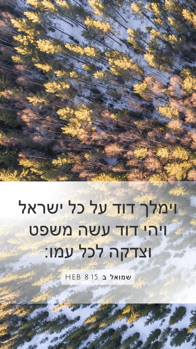 שמואל ב 8:15 HEB Bible Verse Image