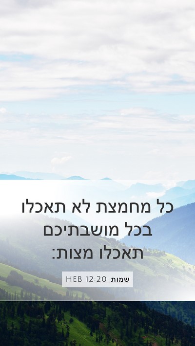 שמות 12:20 HEB Mobile Phone Wallpaper - כל מחמצת לא תאכלו בכל - Mobile Bible Verse Wallpaper