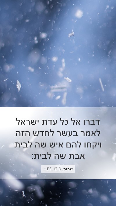 שמות 12:3 HEB Bible Verse Image