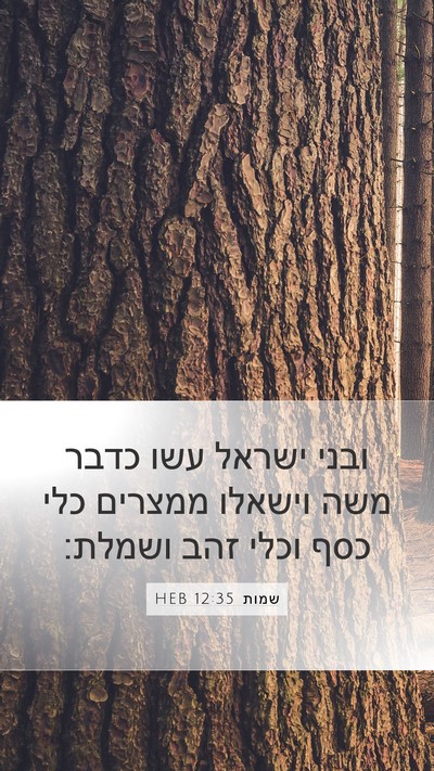 שמות 12:35 HEB Bible Verse Image
