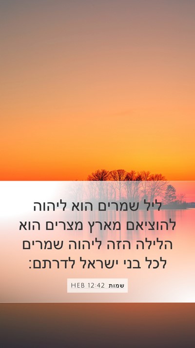שמות 12:42 HEB Mobile Phone Wallpaper - ליל שמרים הוא ליהוה - Mobile Bible Verse Wallpaper