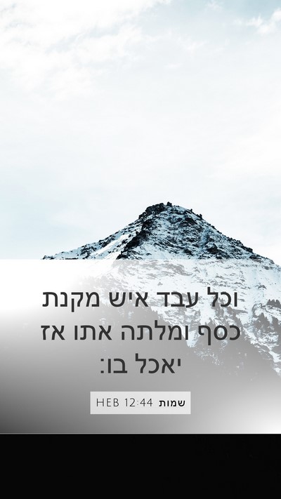 שמות 12:44 HEB Bible Verse Image