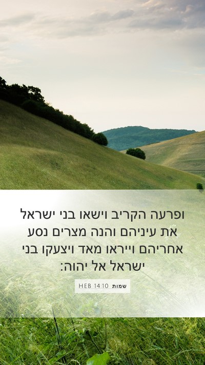 שמות 14:10 HEB Bible Verse Image