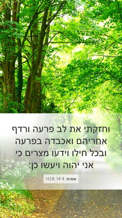 שמות 14:4 HEB Bible Verse Image