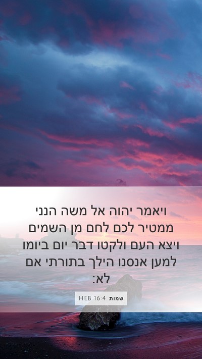שמות 16:4 HEB Bible Verse Image