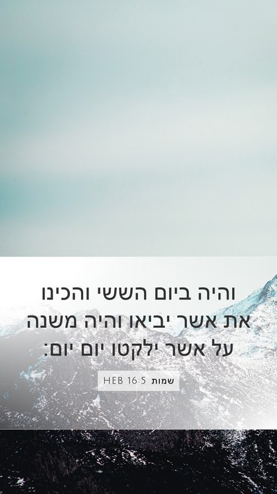 שמות 16:5 HEB Mobile Phone Wallpaper - והיה ביום הששי והכינו את - Mobile Bible Verse Wallpaper