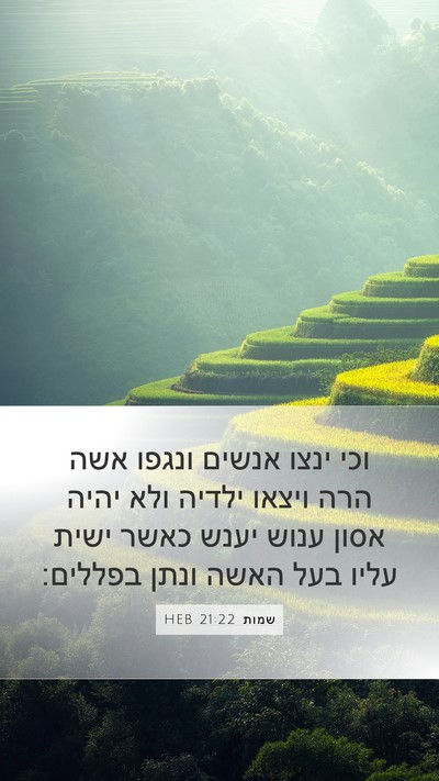 שמות 21:22 HEB Bible Verse Image