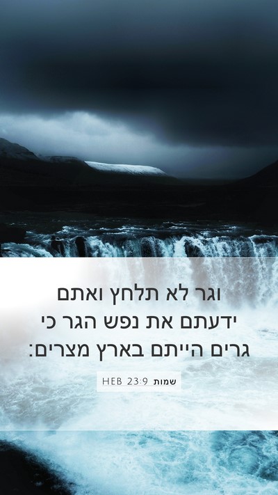 שמות 23:9 HEB Bible Verse Image