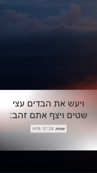 שמות 37:28 HEB Mobile Phone Wallpaper - ויעש את הבדים עצי שטים ויצף - Mobile Bible Verse Wallpaper