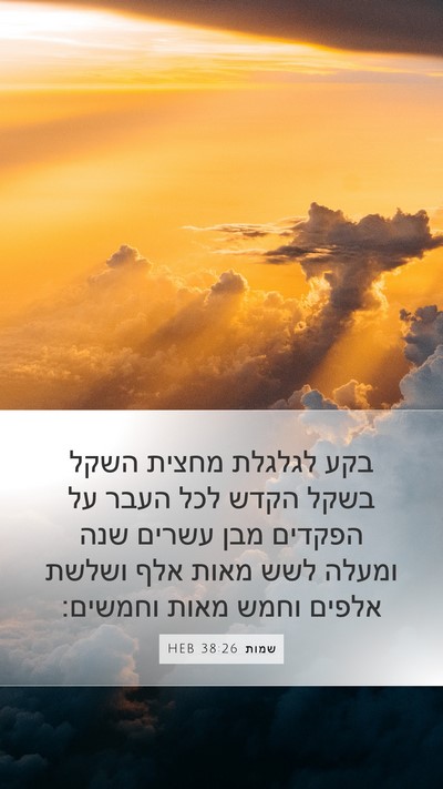 שמות 38:26 HEB Bible Verse Image