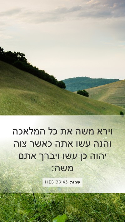 שמות 39:43 HEB Bible Verse Image