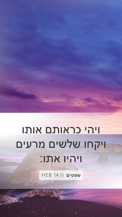 שפטים 14:11 HEB Bible Verse Image