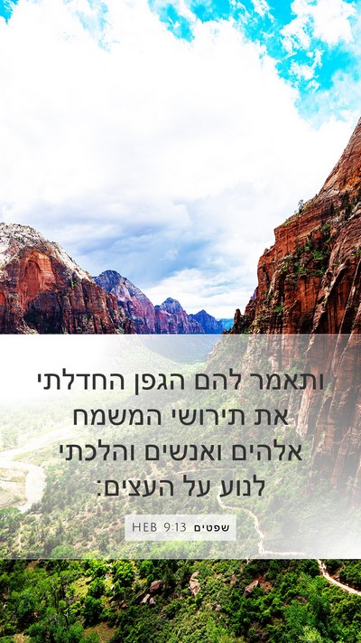 שפטים 9:13 HEB Mobile Phone Wallpaper - ותאמר להם הגפן החדלתי את - Mobile Bible Verse Wallpaper