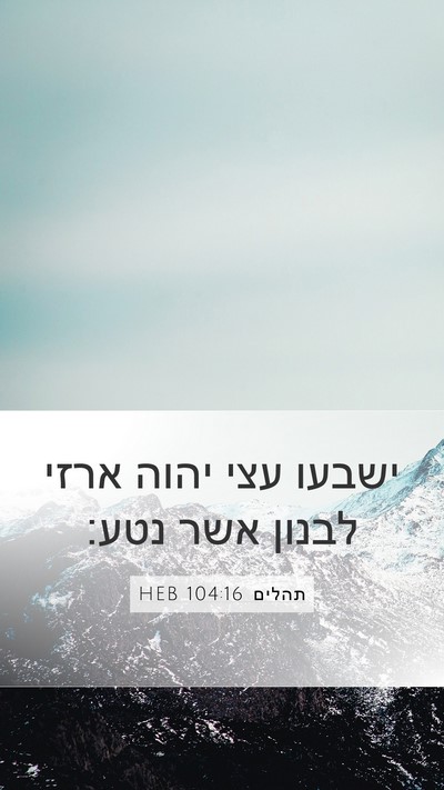 תהלים 104:16 HEB Bible Verse Image